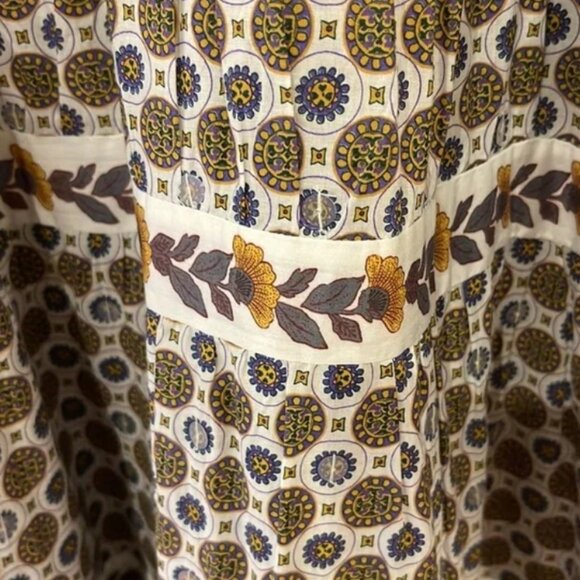 Tory Burch Neutral Sequin Logo Long Sleeves Midi Tiered Dress S (Orig. $575) - Picture 7 of 12